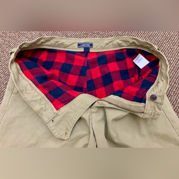 Men’s 37 x 30 Lands’ End 100% Cotton Flannel Lined Traditional Fit Chino Pants - Picture 5 of 15
